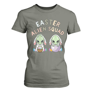 Funny Easter Alien Squad Bunny Ears Gift T Shirt For Women TS12 Military Green Print Your Wear