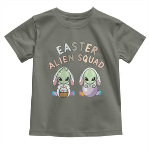 Funny Easter Alien Squad Bunny Ears Gift Toddler T Shirt TS12 Military Green Print Your Wear