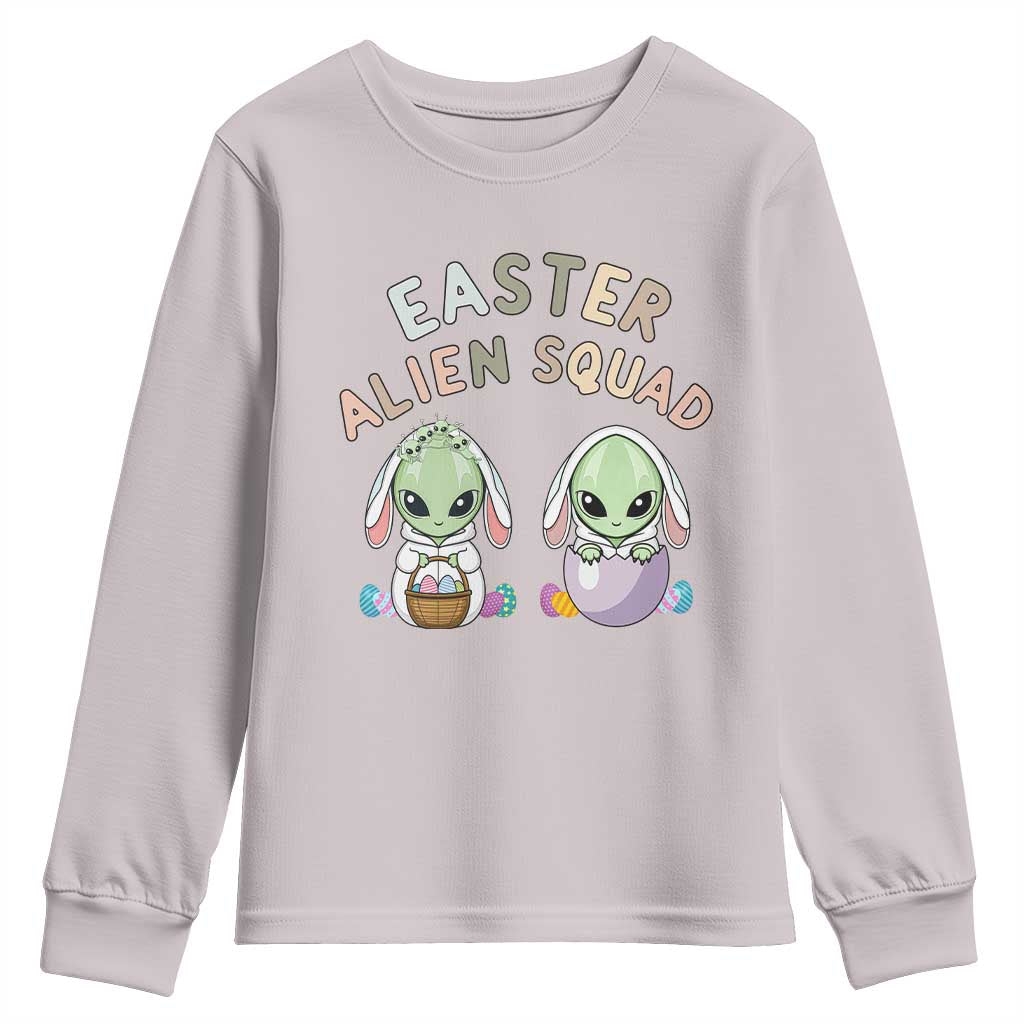 Funny Easter Alien Squad Bunny Ears Gift Youth Sweatshirt TS12 Ice Gray Print Your Wear
