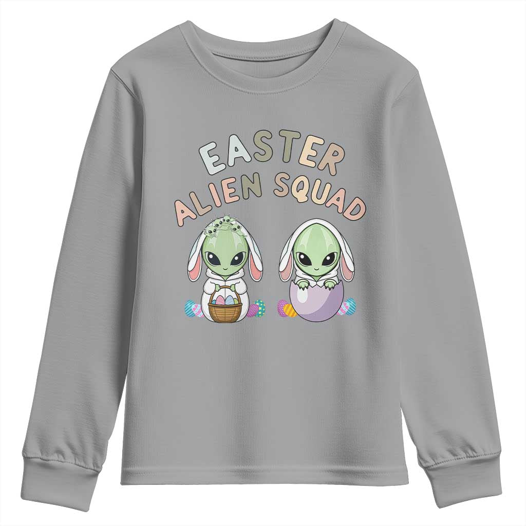 Funny Easter Alien Squad Bunny Ears Gift Youth Sweatshirt TS12 Sport Gray Print Your Wear