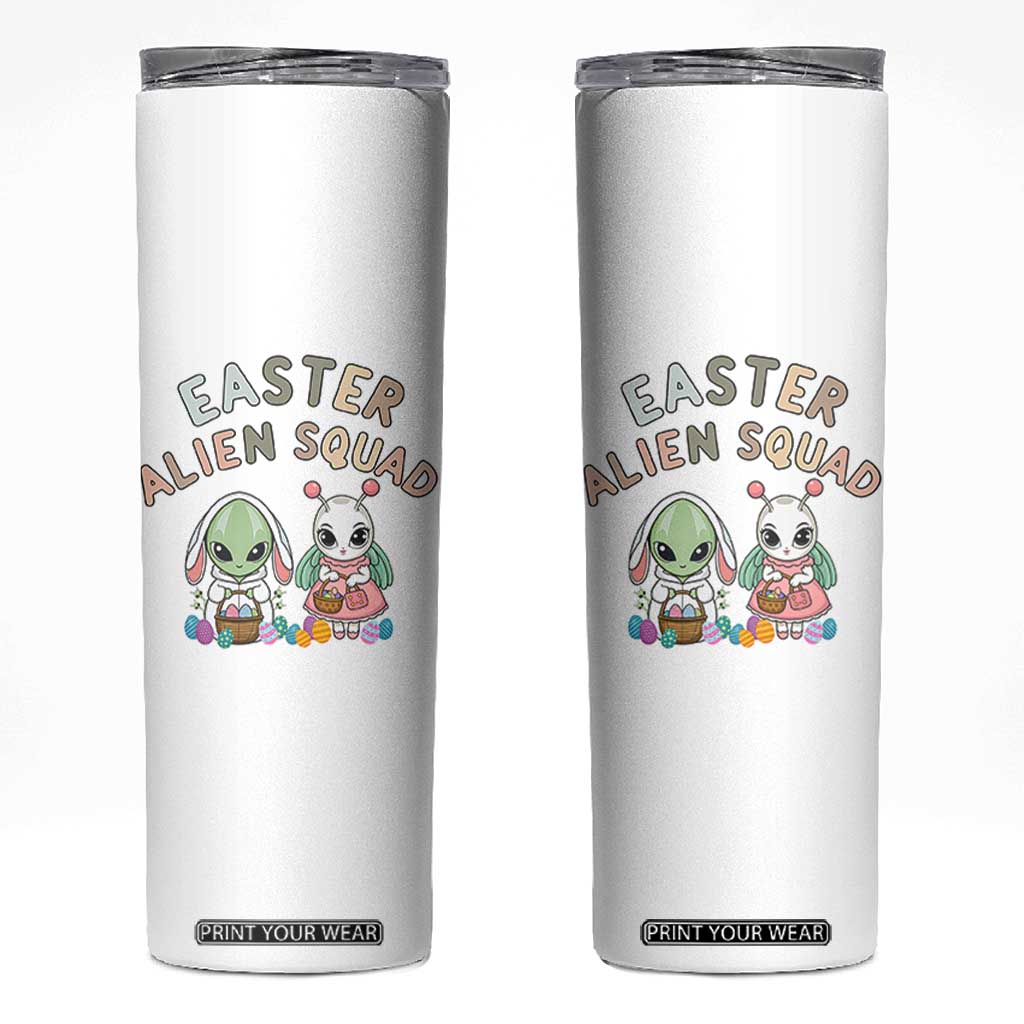 Easter Alien Squad Skinny Tumbler Funny UFO Lover Gift TS12 White Print Your Wear