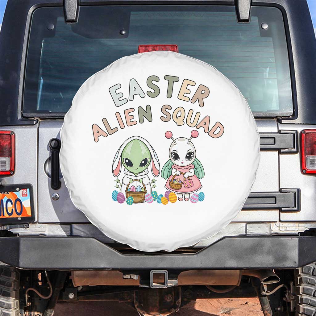 Easter Alien Squad Spare Tire Cover Funny UFO Lover Gift TS12 No hole White Print Your Wear