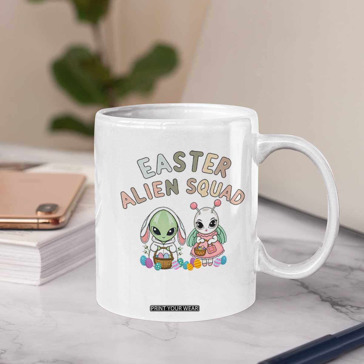 Easter Alien Squad Coffee Mug Funny UFO Lover Gift TS12 Print Your Wear