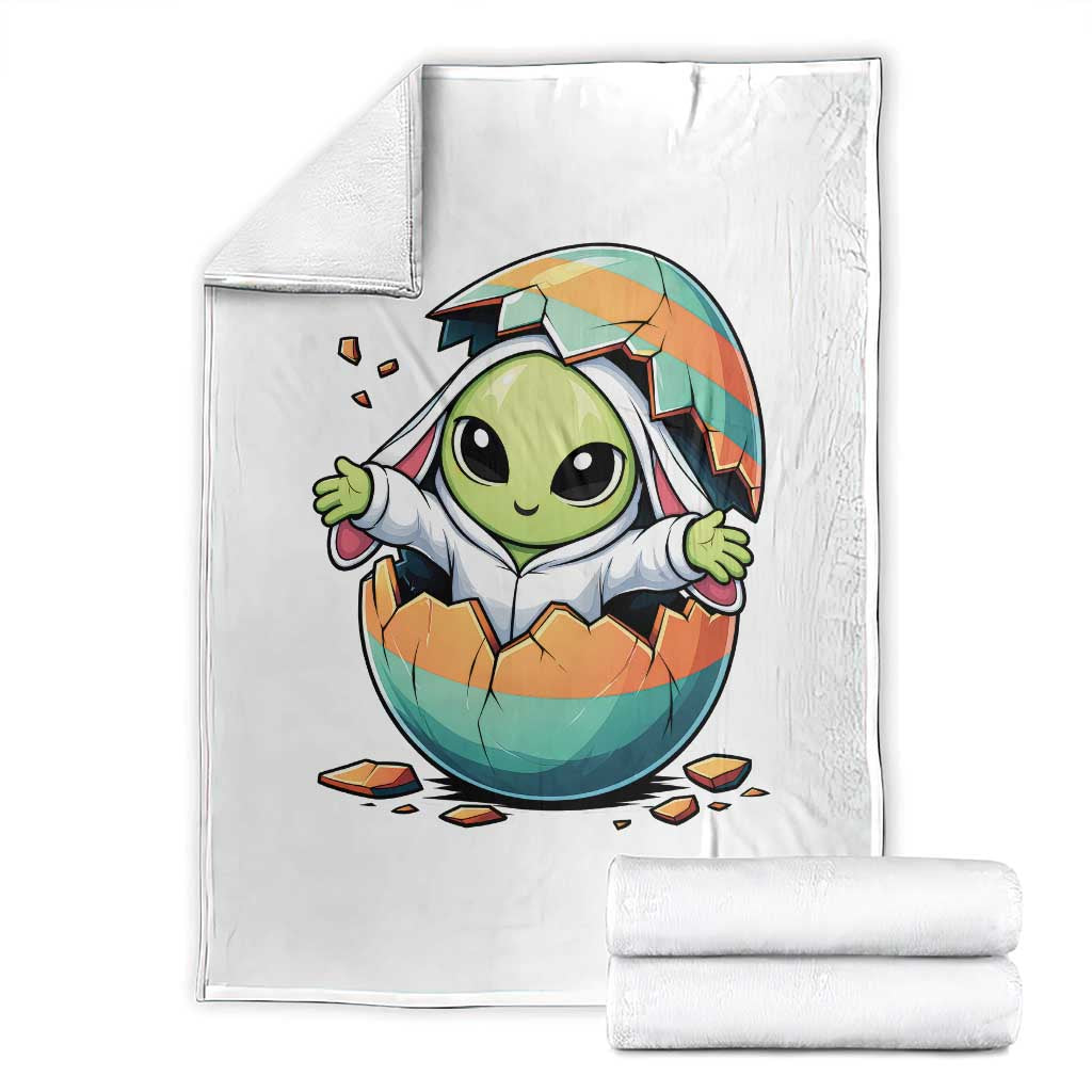 Funny Alien Bunny Ears Easter Throw Blanket Extraterrestrial Gift TS12 White Print Your Wear