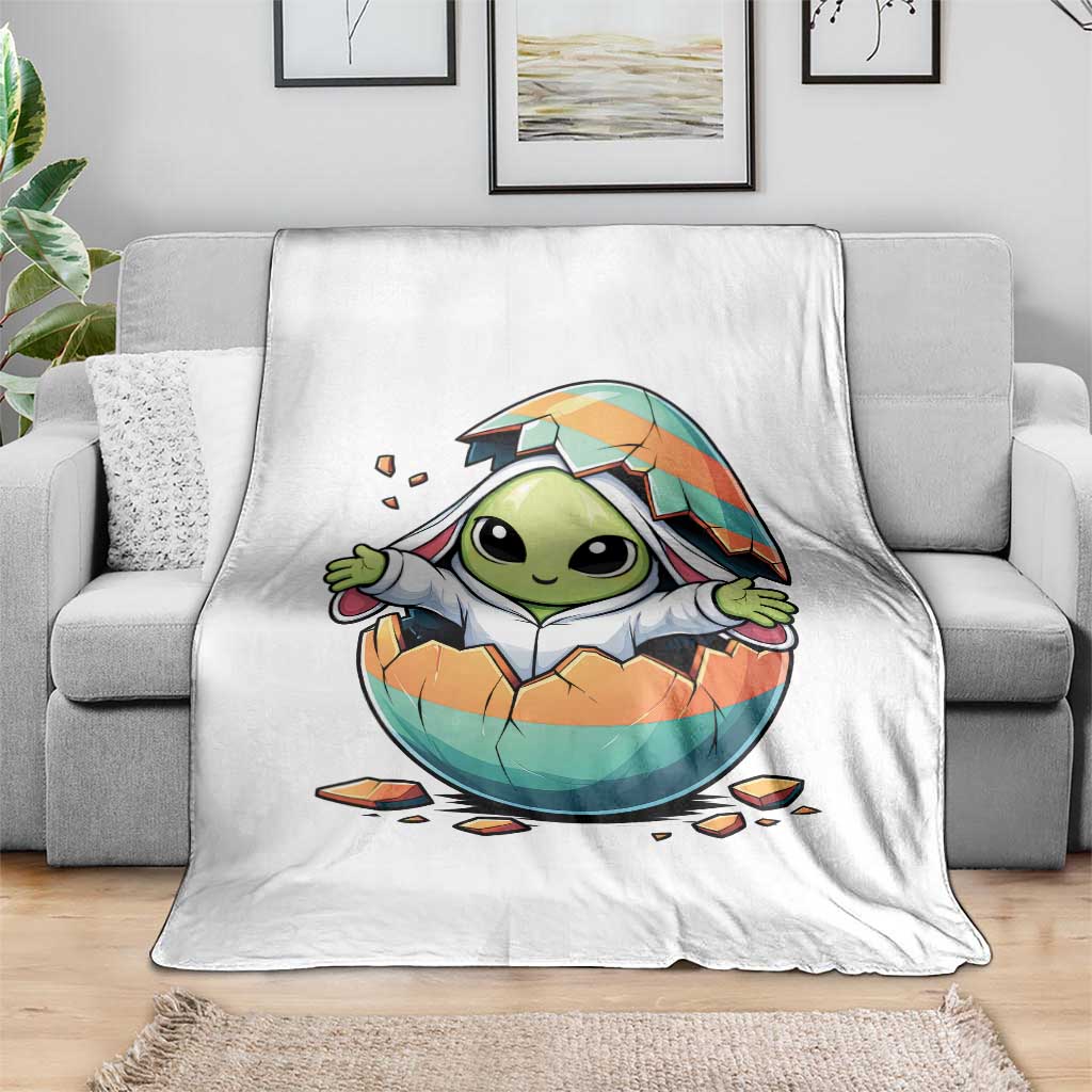 Funny Alien Bunny Ears Easter Throw Blanket Extraterrestrial Gift TS12 Print Your Wear