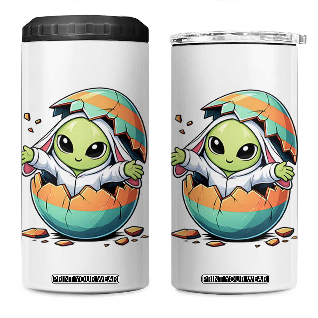 Funny Alien Bunny Ears Easter 4 in 1 Can Cooler Tumbler Extraterrestrial Gift TS12 One Size: 16 oz White Print Your Wear