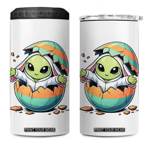Funny Alien Bunny Ears Easter 4 in 1 Can Cooler Tumbler Extraterrestrial Gift TS12 One Size: 16 oz White Print Your Wear