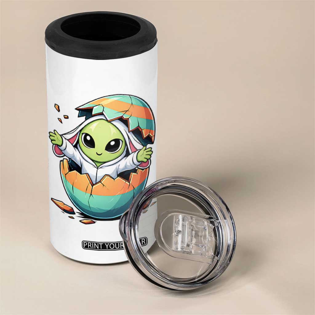 Funny Alien Bunny Ears Easter 4 in 1 Can Cooler Tumbler Extraterrestrial Gift TS12 Print Your Wear
