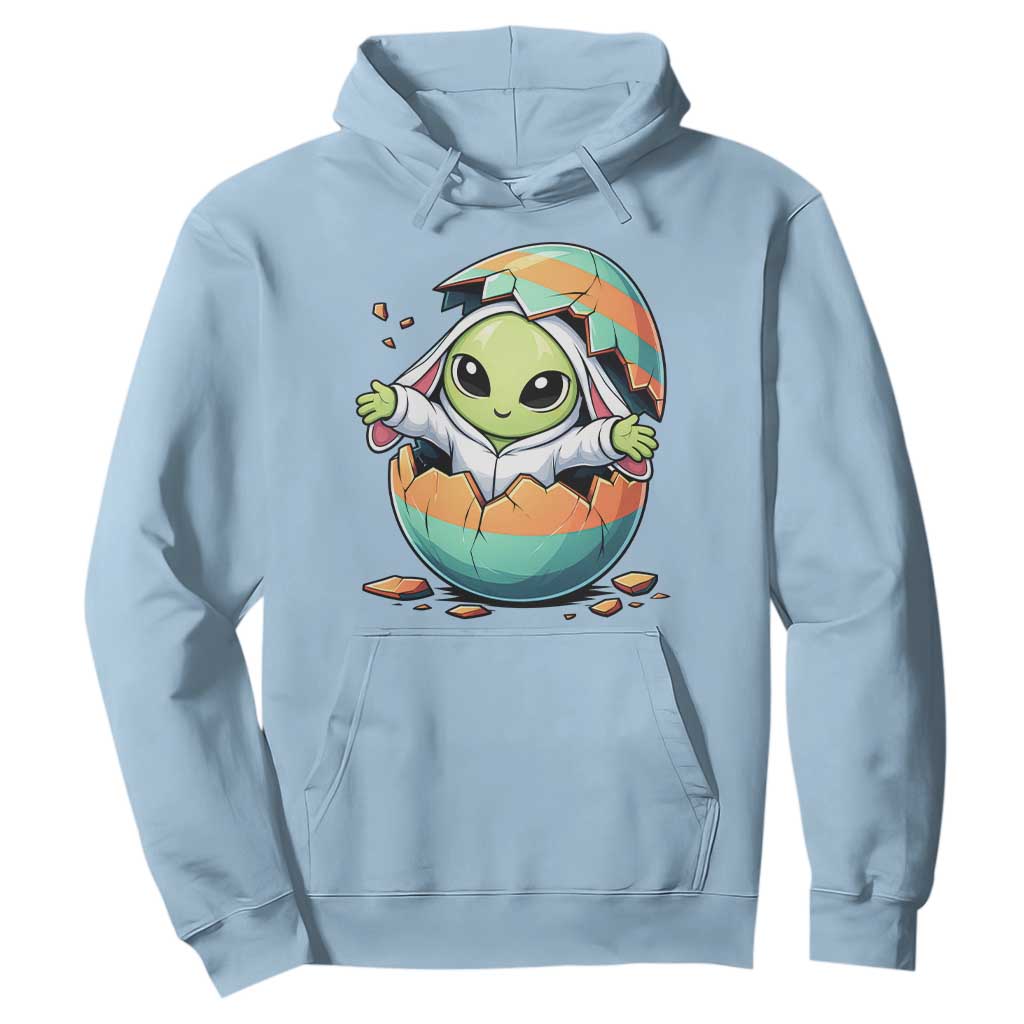 Funny Alien Bunny Ears Easter Hoodie Extraterrestrial Gift TS12 Light Blue Print Your Wear