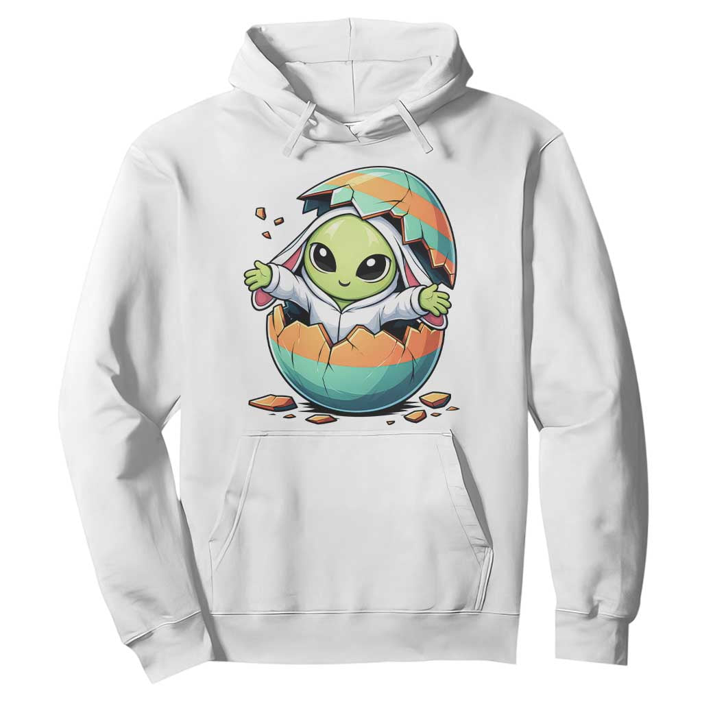 Funny Alien Bunny Ears Easter Hoodie Extraterrestrial Gift TS12 White Print Your Wear