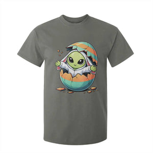Funny Alien Bunny Ears Easter T Shirt For Kid Extraterrestrial Gift TS12 Military Green Print Your Wear