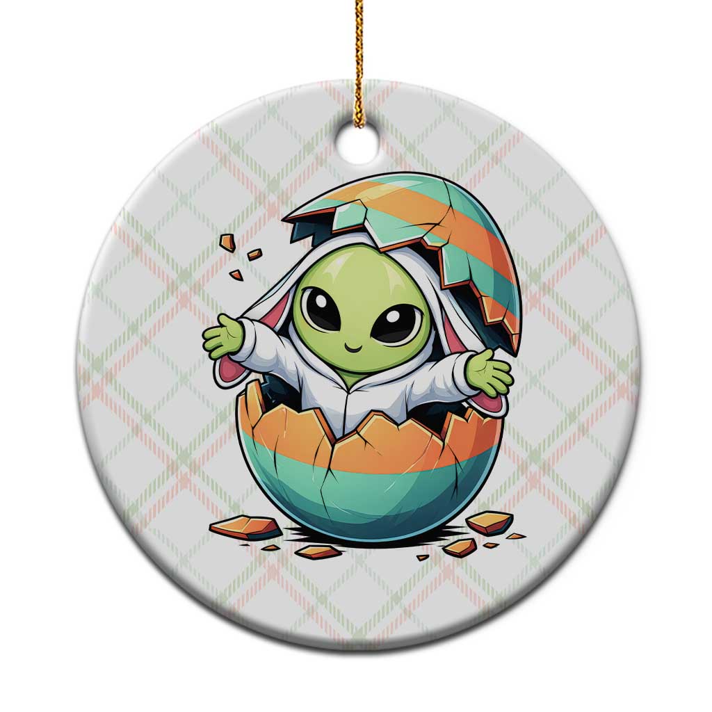 Funny Alien Bunny Ears Easter Ceramic Ornament Extraterrestrial Gift TS12 1pc Christmas Plaid Print Your Wear