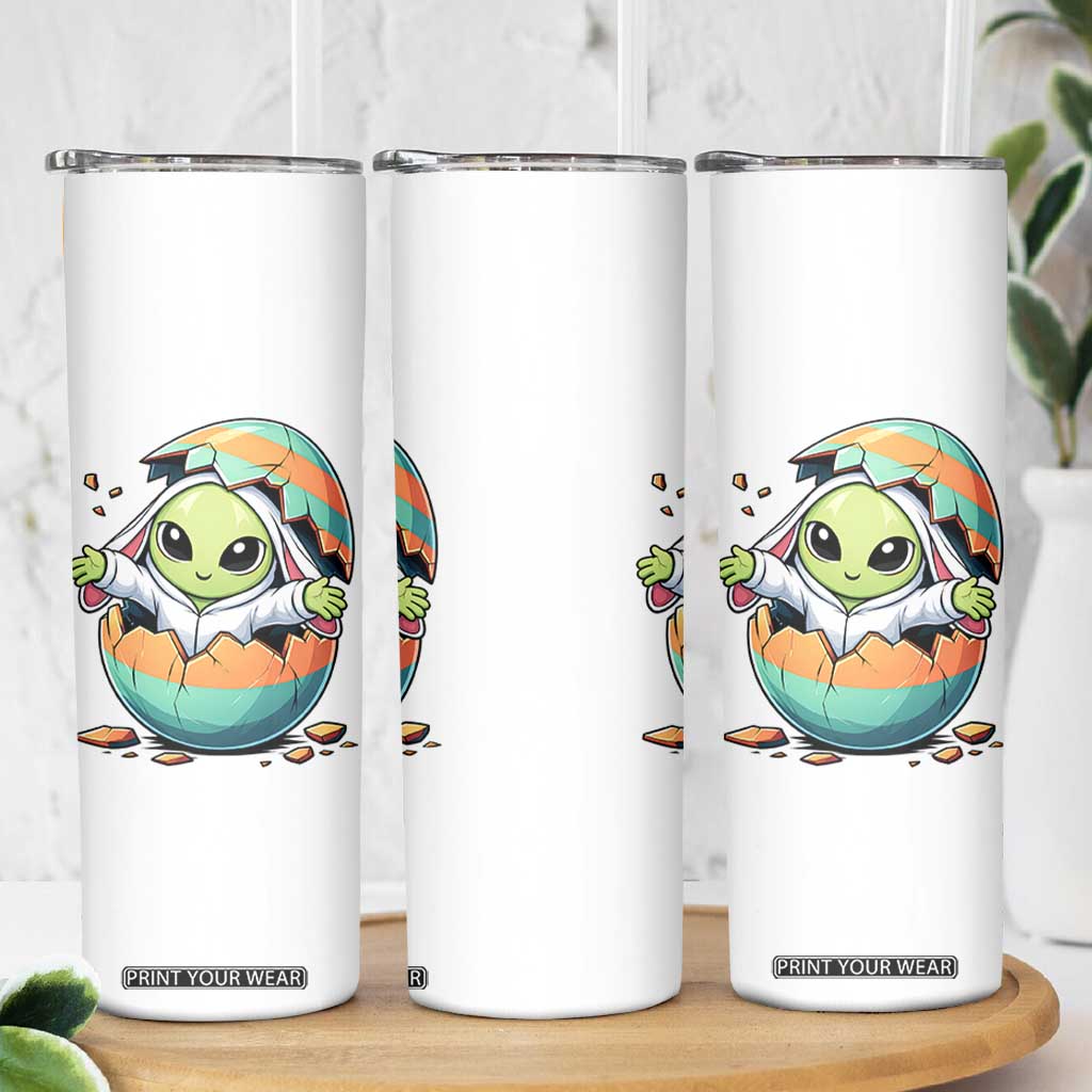 Funny Alien Bunny Ears Easter Skinny Tumbler Extraterrestrial Gift TS12 Print Your Wear