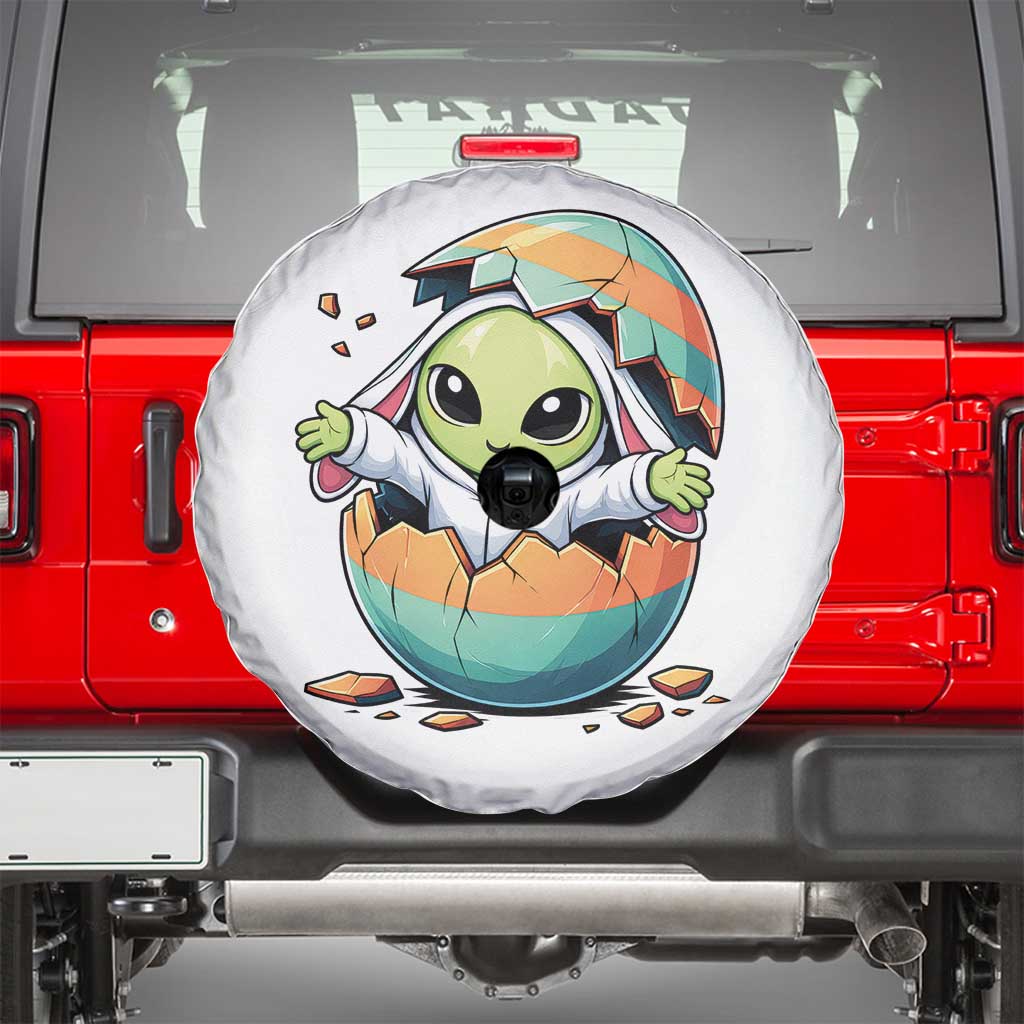 Funny Alien Bunny Ears Easter Spare Tire Cover Extraterrestrial Gift TS12 White Print Your Wear