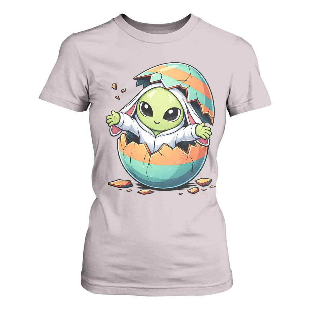 Funny Alien Bunny Ears Easter T Shirt For Women Extraterrestrial Gift TS12 Ice Gray Print Your Wear