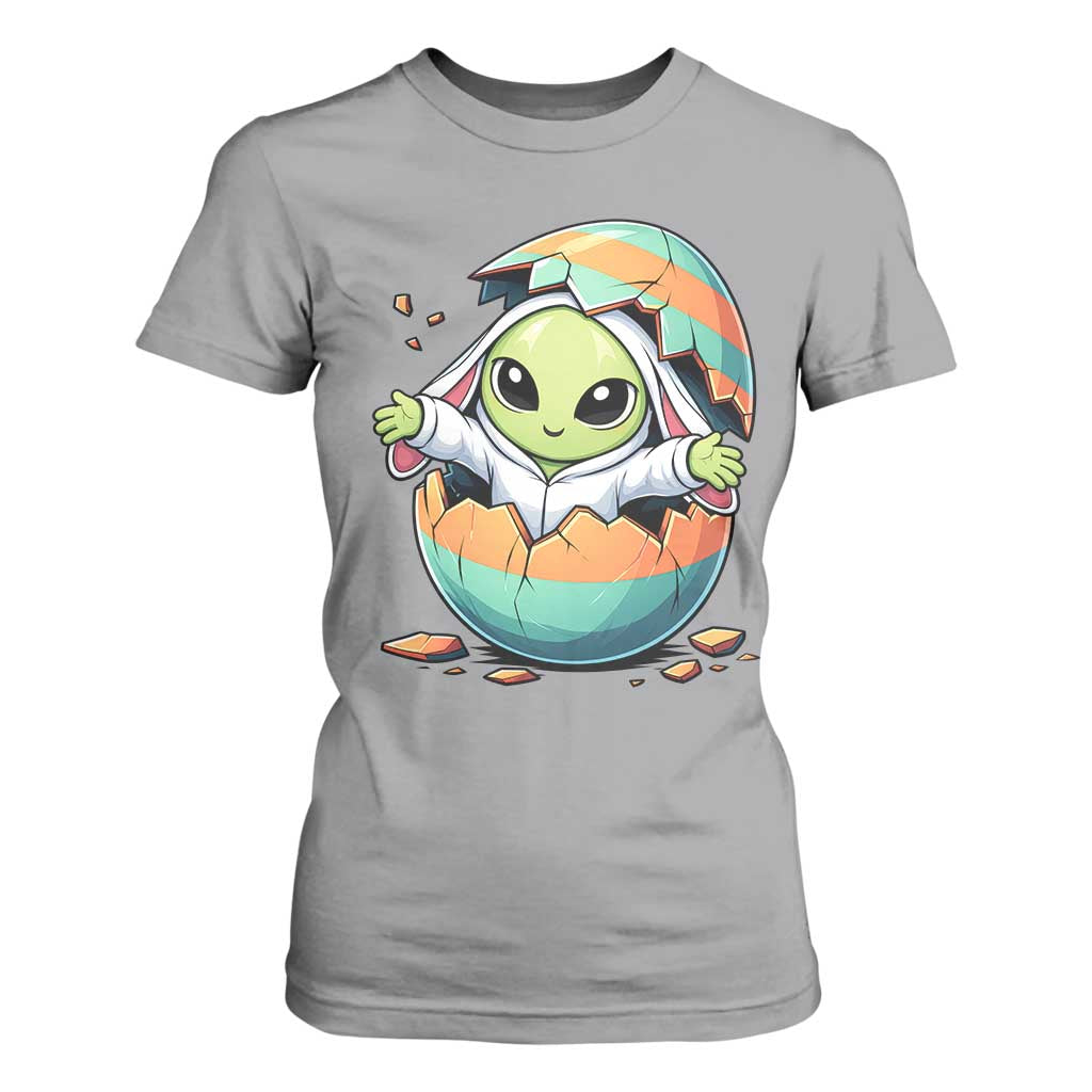 Funny Alien Bunny Ears Easter T Shirt For Women Extraterrestrial Gift TS12 Sport Gray Print Your Wear
