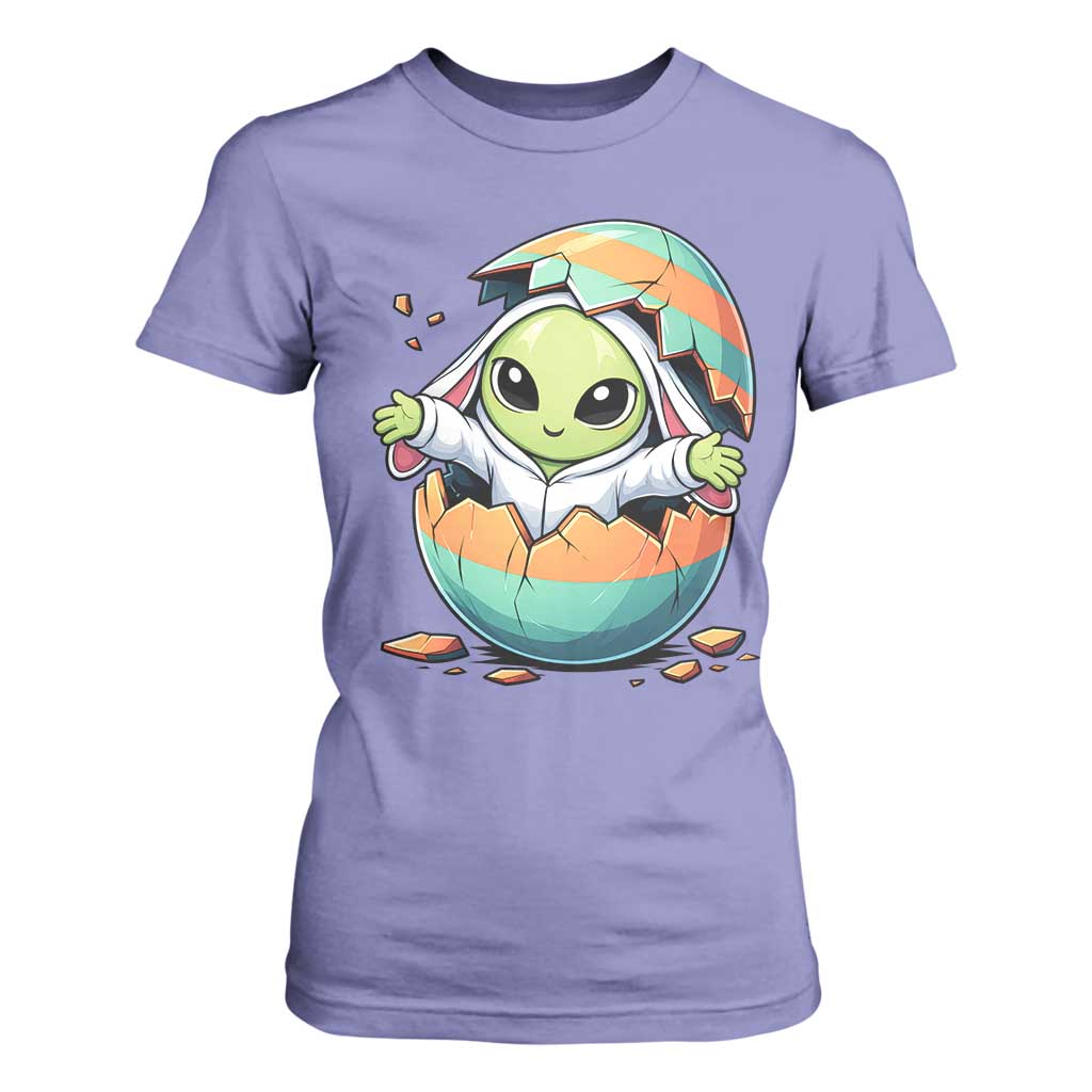 Funny Alien Bunny Ears Easter T Shirt For Women Extraterrestrial Gift TS12 Violet Print Your Wear