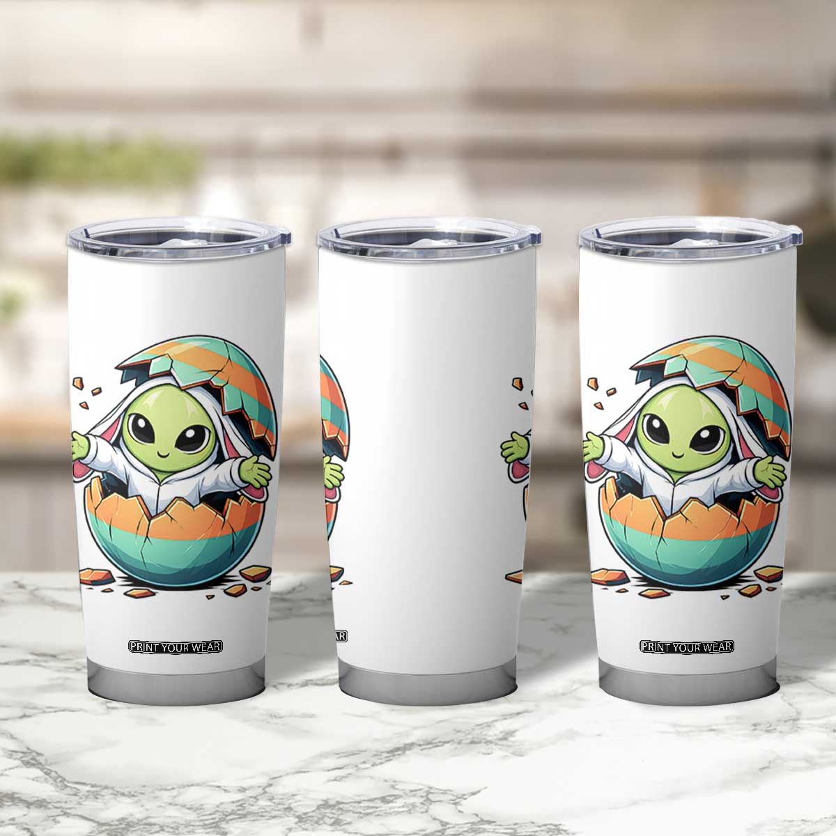 Funny Alien Bunny Ears Easter Tumbler Cup Extraterrestrial Gift TS12 Print Your Wear