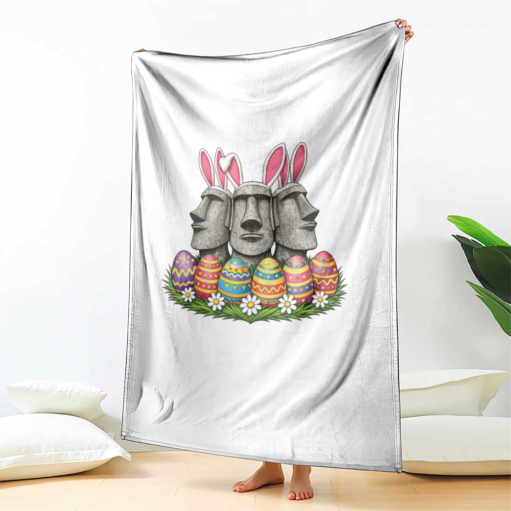 Easter Island Moai Bunny Ears Throw Blanket Funny Archaeology Gift TS12 Print Your Wear
