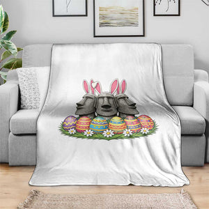 Easter Island Moai Bunny Ears Throw Blanket Funny Archaeology Gift TS12 Print Your Wear