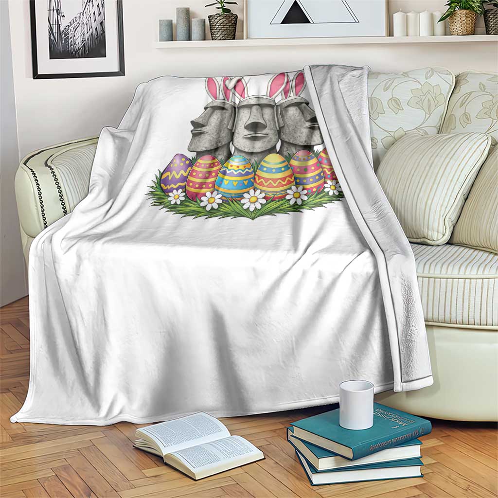 Easter Island Moai Bunny Ears Throw Blanket Funny Archaeology Gift TS12 Print Your Wear