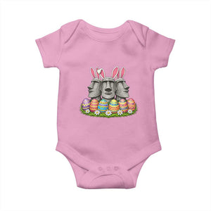 Easter Island Moai Bunny Ears Baby Onesie Funny Archaeology Gift TS12 Light Pink Print Your Wear