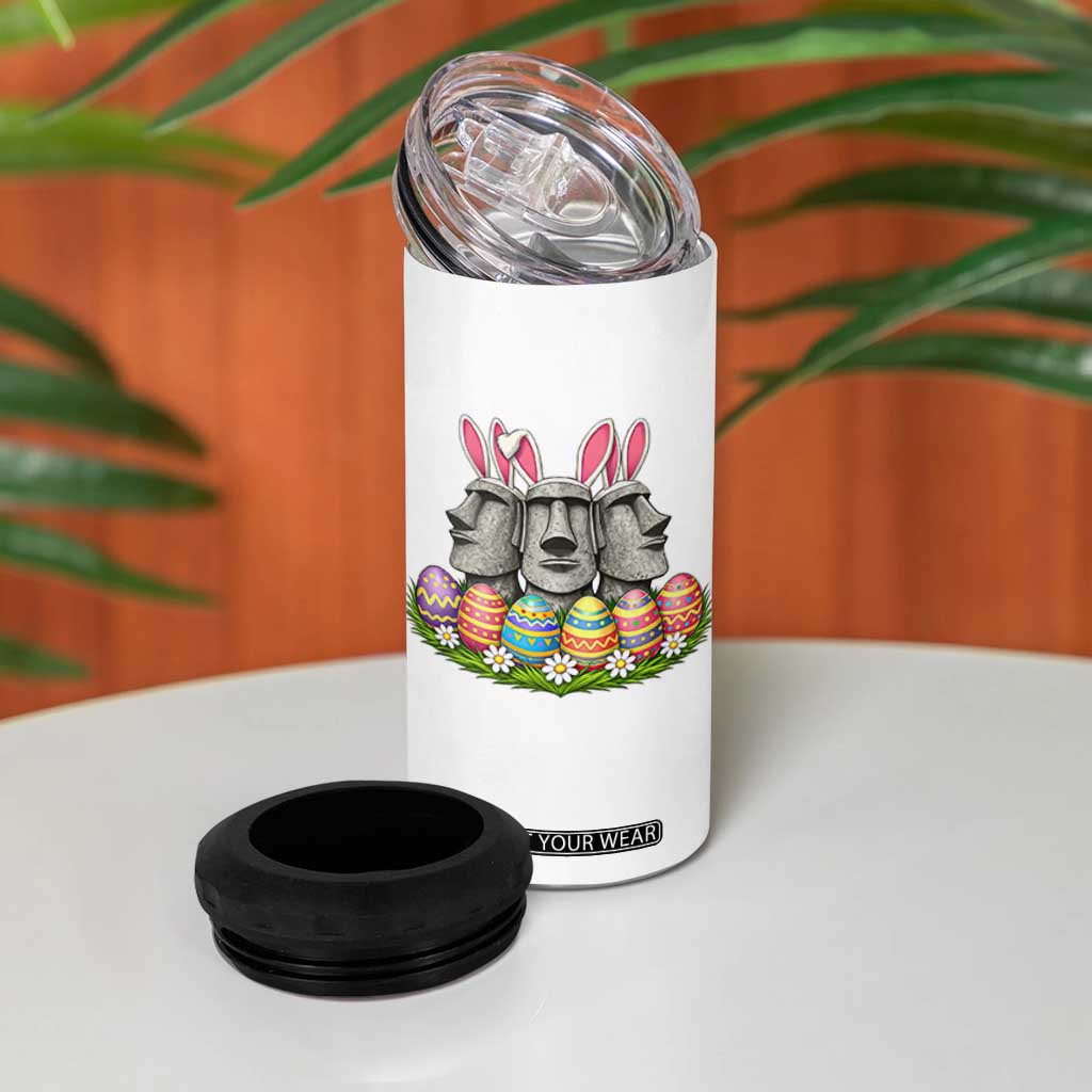 Easter Island Moai Bunny Ears 4 in 1 Can Cooler Tumbler Funny Archaeology Gift TS12 Print Your Wear