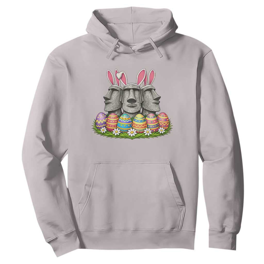 Easter Island Moai Bunny Ears Hoodie Funny Archaeology Gift TS12 Ice Gray Print Your Wear