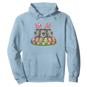 Easter Island Moai Bunny Ears Hoodie Funny Archaeology Gift TS12 Light Blue Print Your Wear
