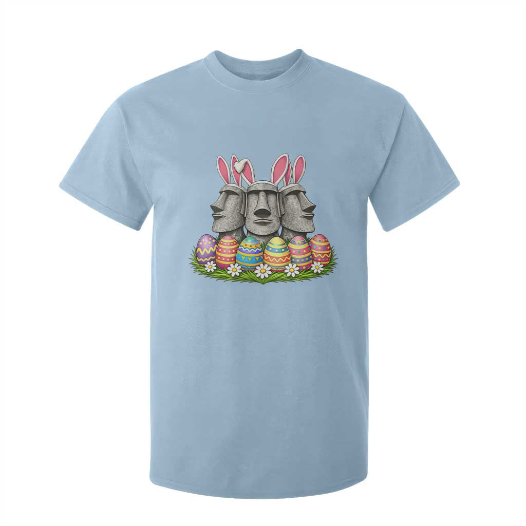 Easter Island Moai Bunny Ears T Shirt For Kid Funny Archaeology Gift TS12 Light Blue Print Your Wear