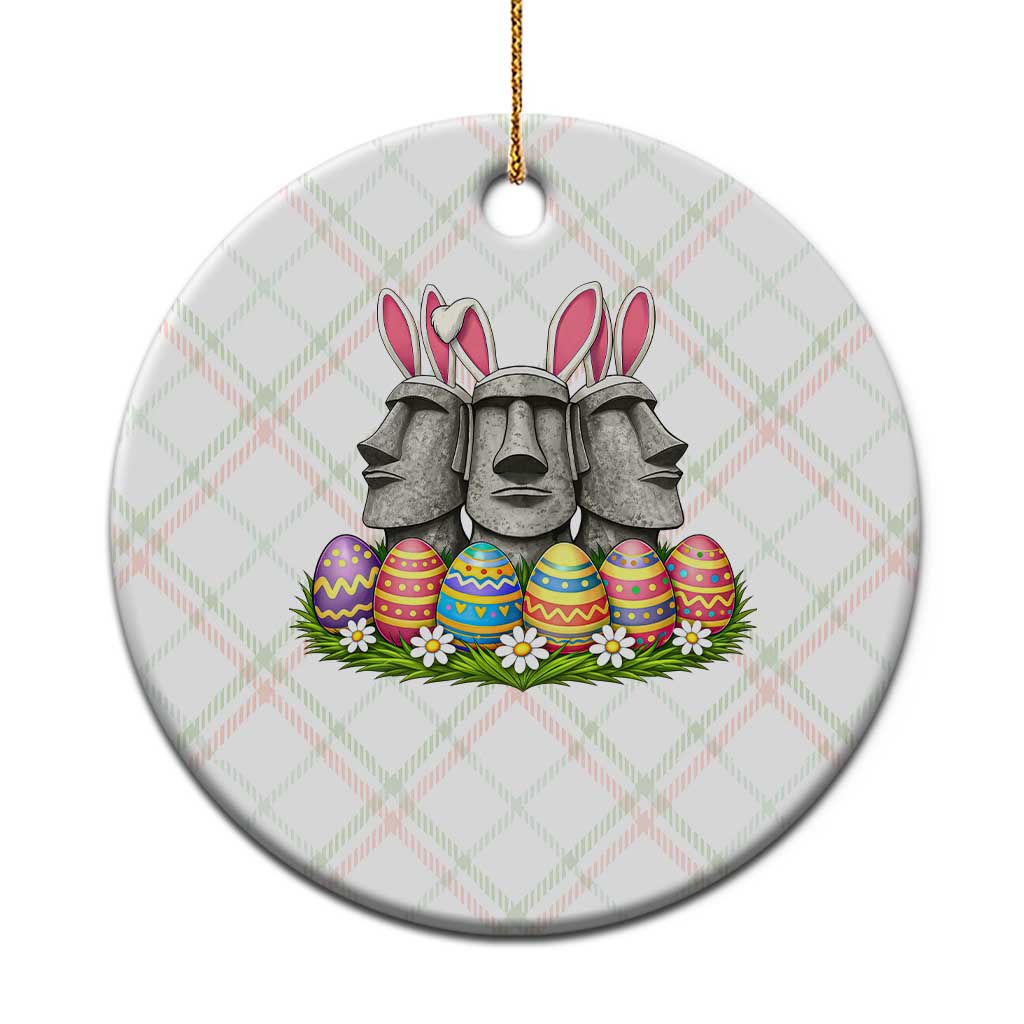 Easter Island Moai Bunny Ears Ceramic Ornament Funny Archaeology Gift TS12 1pc Christmas Plaid Print Your Wear