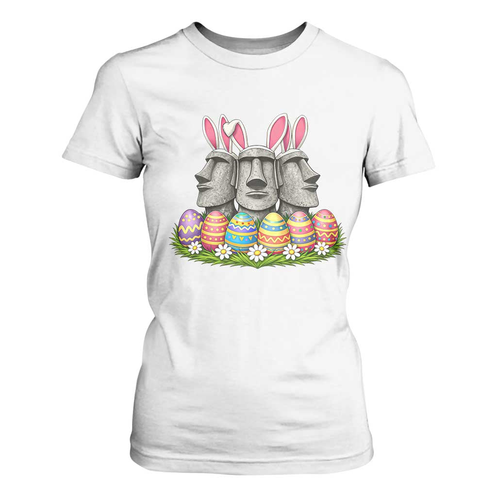 Easter Island Moai Bunny Ears T Shirt For Women Funny Archaeology Gift TS12 White Print Your Wear
