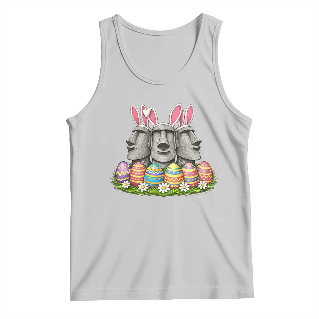 Easter Island Moai Bunny Ears Tank Top Funny Archaeology Gift TS12 Ash Print Your Wear