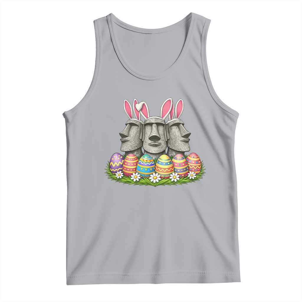 Easter Island Moai Bunny Ears Tank Top Funny Archaeology Gift TS12 Athletic Heather Print Your Wear