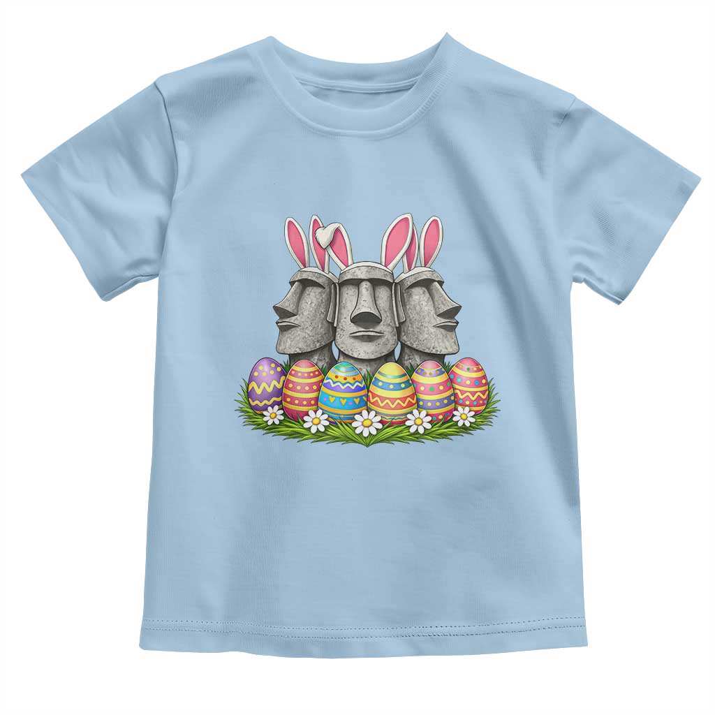 Easter Island Moai Bunny Ears Toddler T Shirt Funny Archaeology Gift TS12 Light Blue Print Your Wear