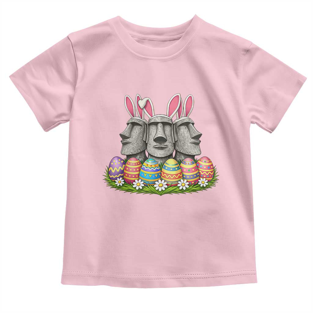 Easter Island Moai Bunny Ears Toddler T Shirt Funny Archaeology Gift TS12 Light Pink Print Your Wear
