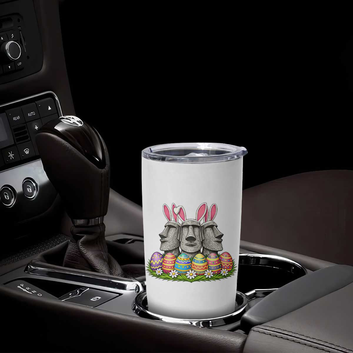 Easter Island Moai Bunny Ears Tumbler Cup Funny Archaeology Gift TS12 Print Your Wear