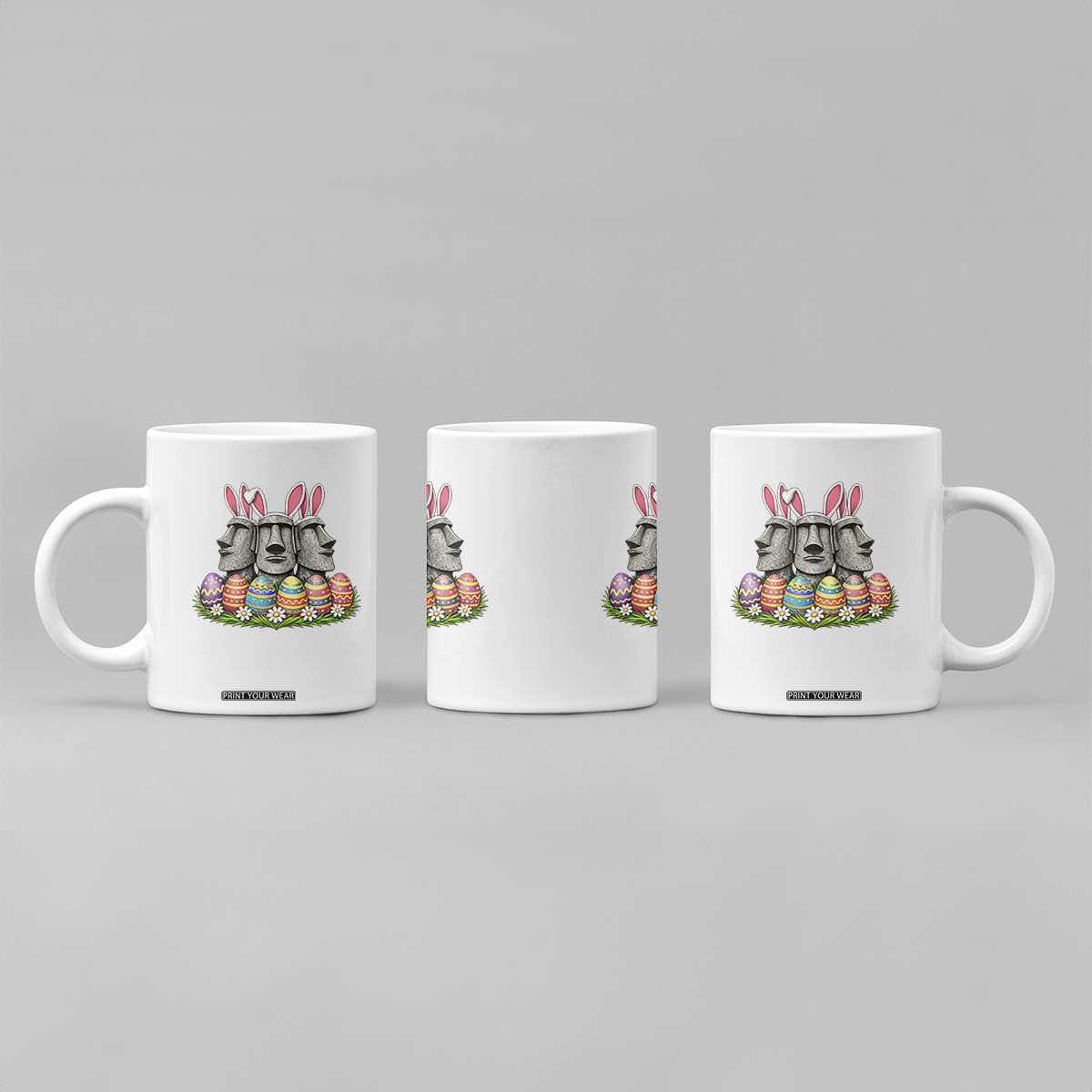 Easter Island Moai Bunny Ears Coffee Mug Funny Archaeology Gift TS12 Print Your Wear