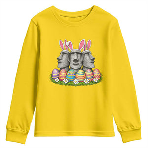 Easter Island Moai Bunny Ears Youth Sweatshirt Funny Archaeology Gift TS12 Daisy Print Your Wear