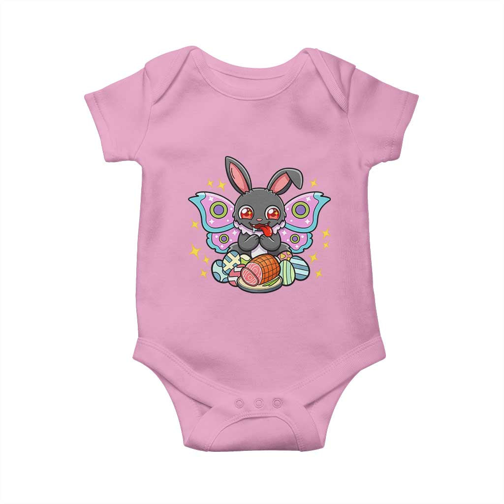 Funny Easter Bunny Mothman Loves Glazed Ham Baby Onesie TS12 Light Pink Print Your Wear