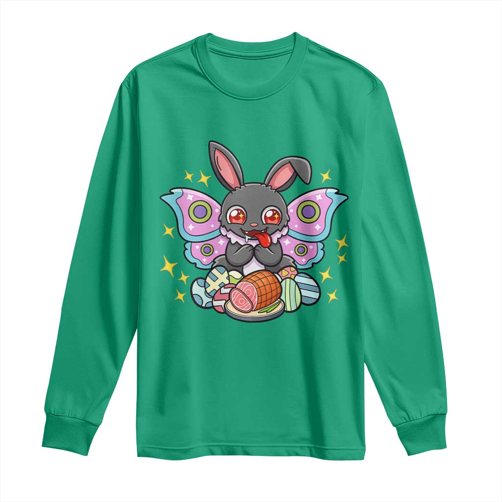 Funny Easter Bunny Mothman Loves Glazed Ham Long Sleeve Shirt TS12 Irish Green Print Your Wear