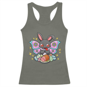 Funny Easter Bunny Mothman Loves Glazed Ham Racerback Tank Top TS12 Military Green Print Your Wear