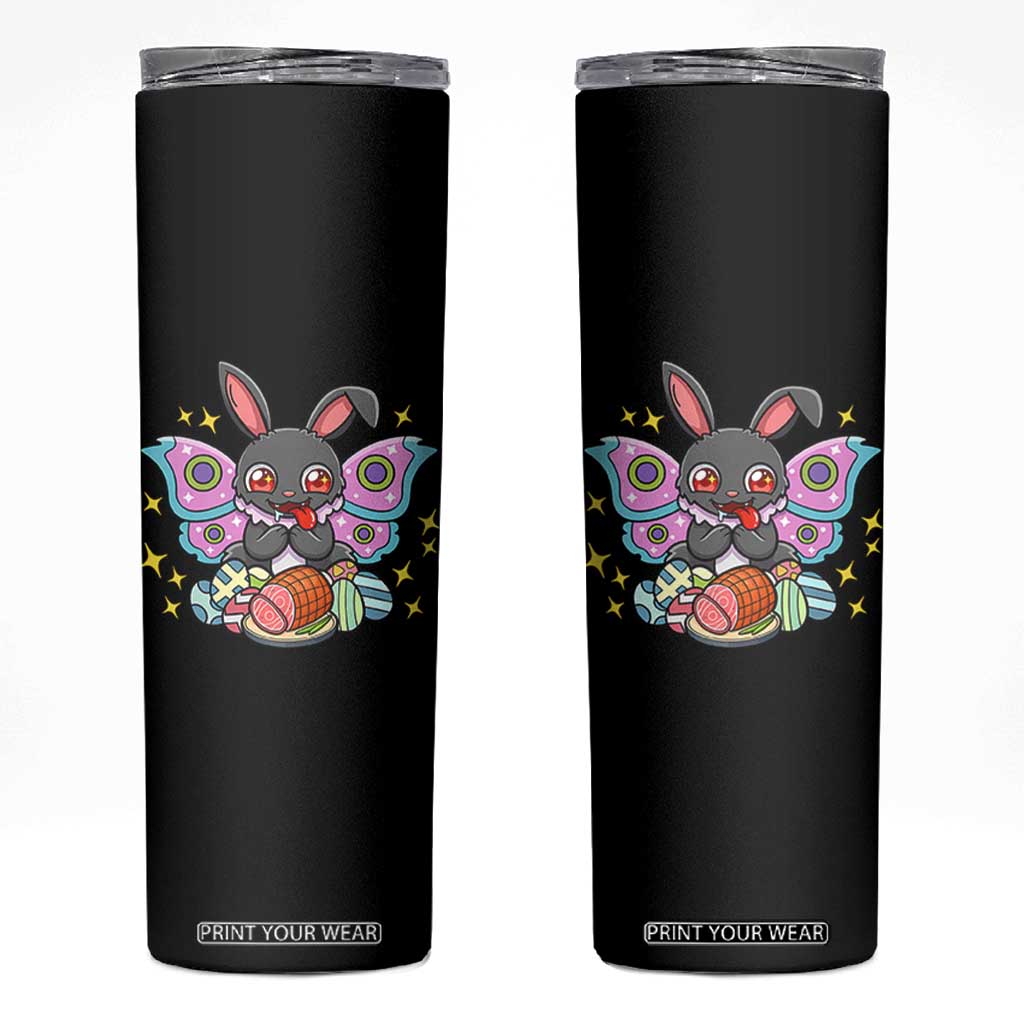 Funny Easter Bunny Mothman Loves Glazed Ham Skinny Tumbler TS12 Black Print Your Wear