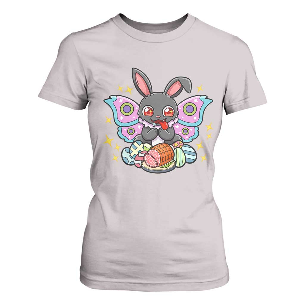 Funny Easter Bunny Mothman Loves Glazed Ham T Shirt For Women TS12 Ice Gray Print Your Wear