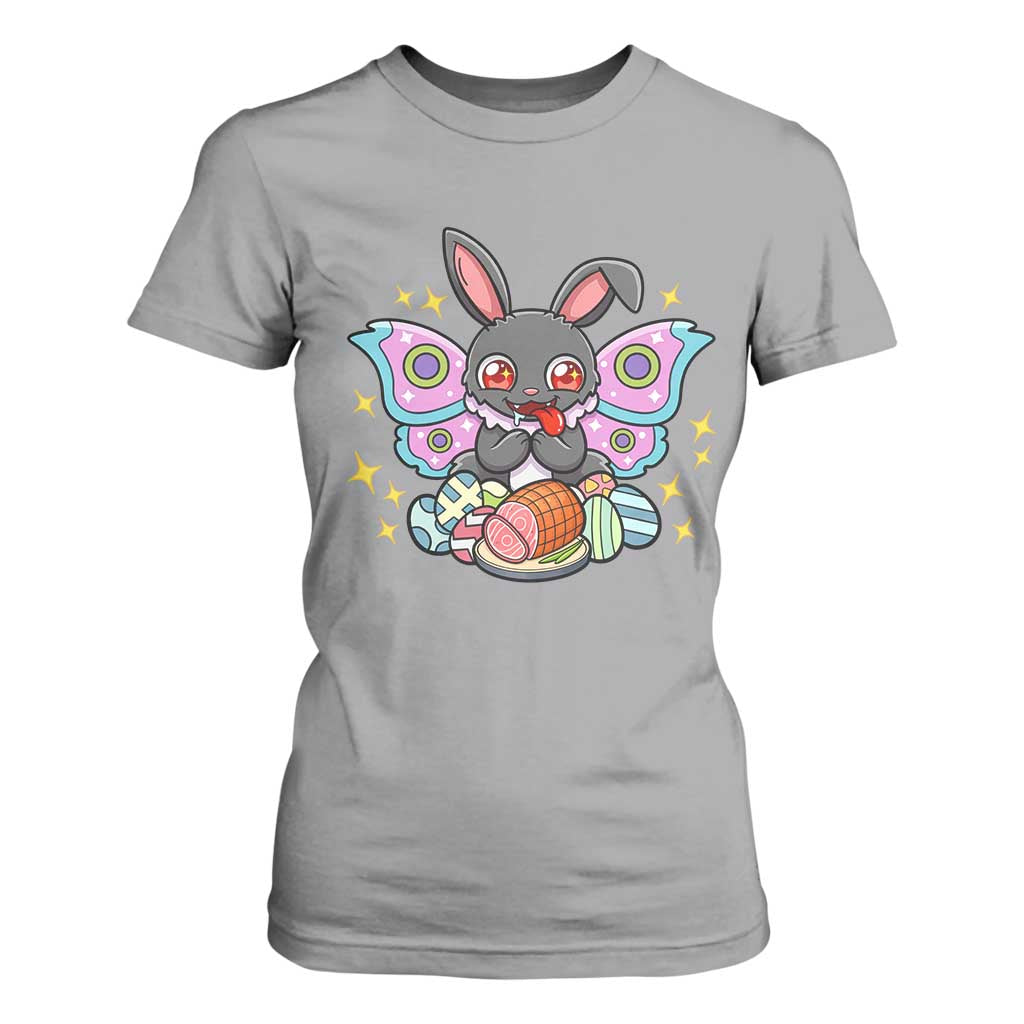 Funny Easter Bunny Mothman Loves Glazed Ham T Shirt For Women TS12 Sport Gray Print Your Wear