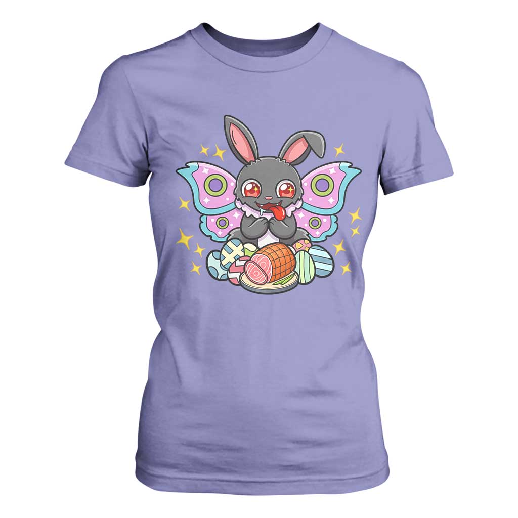 Funny Easter Bunny Mothman Loves Glazed Ham T Shirt For Women TS12 Violet Print Your Wear