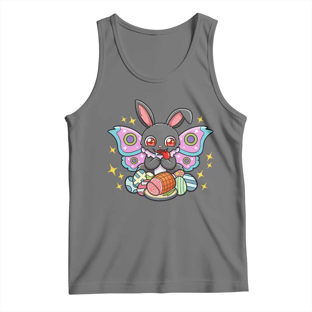 Funny Easter Bunny Mothman Loves Glazed Ham Tank Top TS12 Black Heather Print Your Wear