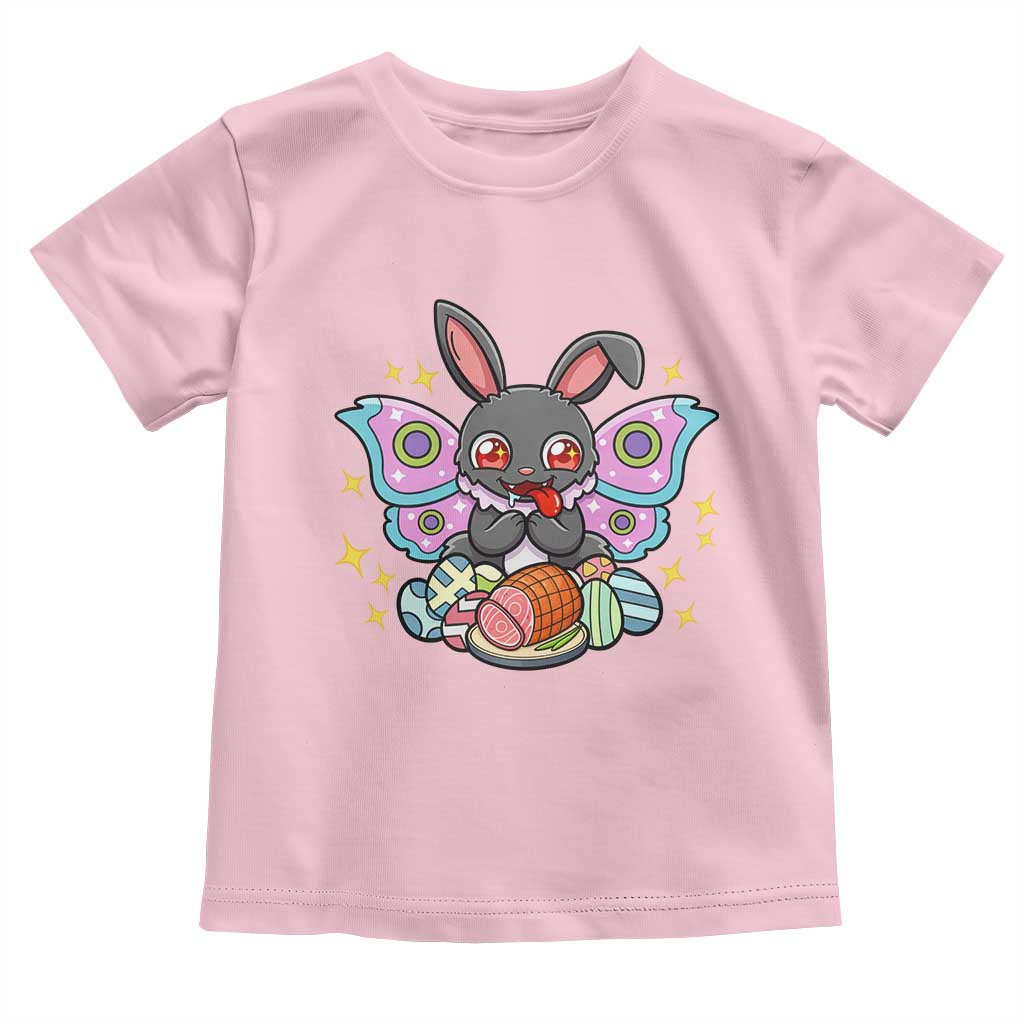 Funny Easter Bunny Mothman Loves Glazed Ham Toddler T Shirt TS12 Light Pink Print Your Wear