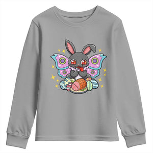 Funny Easter Bunny Mothman Loves Glazed Ham Youth Sweatshirt TS12 Sport Gray Print Your Wear