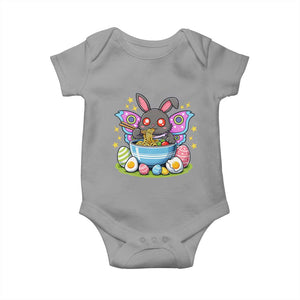 Funny Easter Mothman Eating Ramen Baby Onesie Cryptid Lover Gift TS12 Sport Gray Print Your Wear